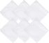 6 Pcs White Cotton Handkerchiefs, 11" White Pocket Square for Men Women with Crescent Edge, Machine Wash Elegant Soft Handkerchief for Groomswomen...