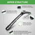 Windshield Wipers, ASLAM Type-G 18"+18" Wiper Blades: All-Season Blade for Original Equipment Replacement and Refills Replaceable, Double Service ...