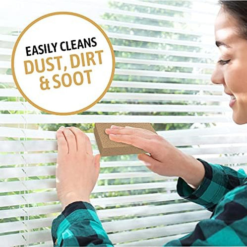 Dry Cleaning Soot Eraser Sponge - Pet Hair, Smoke, Soot, Dust and Dirt Remover - 3x6 Double, One Unit (2 Pack Single) All Natural Latex Rubber, Ma...