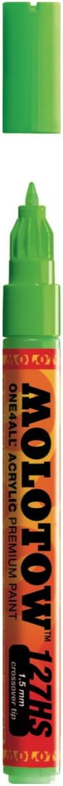 MOLOTOW ONE4ALL Acrylic Paint Marker, 1.5mm, Neon Green Fluorescent, 1 Each (127.432)...