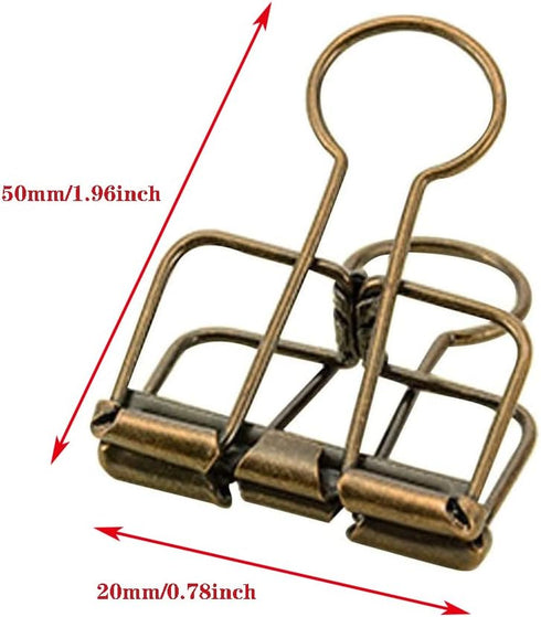 20PCS Binder Clips, Medium Metal Binder Clips Bronze Binder Clips, Paper Clamps for Office Supplies School Personal Document Organizing...