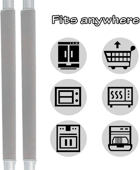 Miaowater 4 PCS Refrigerator Door Handle Covers Kitchen Appliance Decor Handles Anti-Skid Anti-Static Protector Fridge, Dishwasher Oven Keep Off Fingerprints,Food Stains (Grey)
