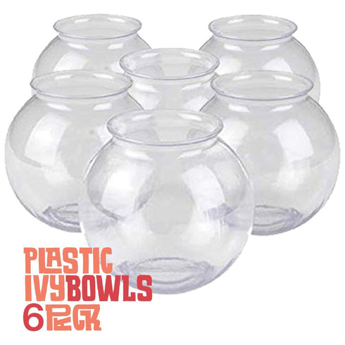 Kicko Plastic Ivy Bowls - 6 Pack of 16 Oz. Tub - Perfect for Home Decor, Centerpiece, Carnival Game Accessory, Ornament Holder, Party Supplies, Sw...