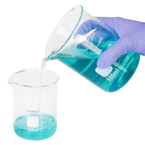 Glass Beaker, 1 Pack Borosilicate Glass Graduated Low Form Griffin Beaker with Pouring Spout Lab Beaker, 50 ml, High Temperature Resistance, Labor...