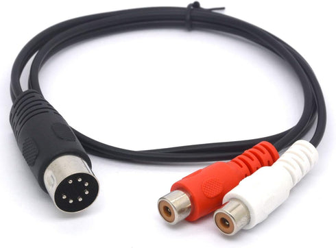 Short 7 Pin Din Male to 2 RCA Female Audio Cable for Bang & Olufsen, Naim, Quad.Stereo Systems (50 cm)...