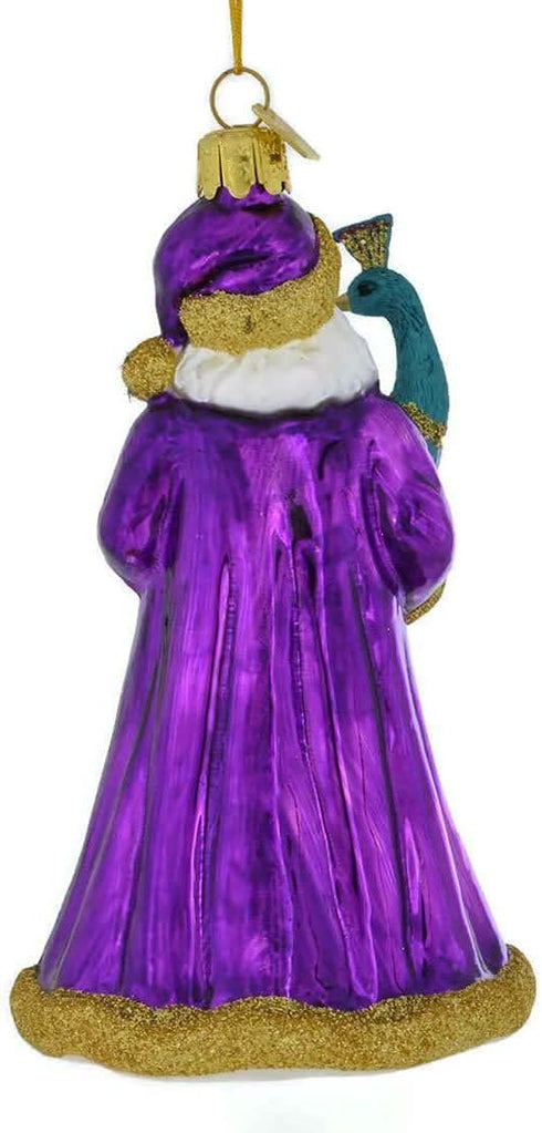 Noble Gems Santa with Peacock Glass Christmas Tree Ornament NB1488...