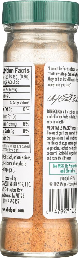 Chef Paul Prudhomme's Magic Seasoning Blends Vegetable Magic - 2 oz...