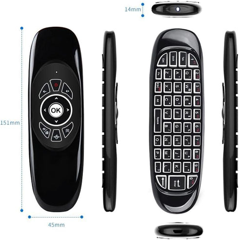 iPazzPort(7-Colors Backlit) Mini Wireless Keyboard Air Mouse Combo, 2.4G USB Dongle,Built in Rechargeable Battery,for PC,Desktop,Computer,Laptop,S...