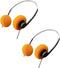 2 Pieces Orange Retro Over-Ear Headphone,Vintage Feelings Headphone, Retro Lightweight Earphones, Hi-Fi Stereo Earphone Headset,Walkman Headphone,...
