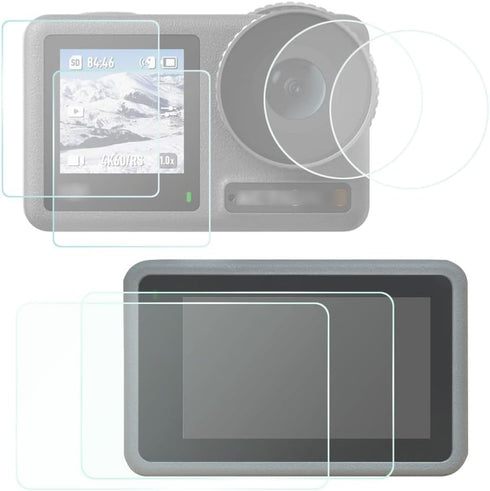 Action 3 Lens and Screen Protector for DJI OSMO Action3 Camera, Ultra-Clear 9H Hardness Tempered Glass Cover for Action3-2+2+2 Packs...