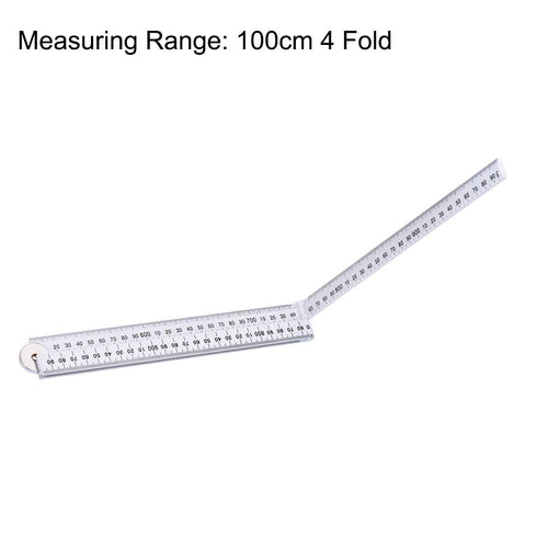 uxcell Folding Ruler 100cm 4 Fold Metric Measuring Tool ABS for Woodworking Engineer White...
