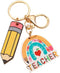 Wooden Rainbow Tassel Keychain Rainbow Inspirational Gifts Teacher Keyring for Teacher's Day Gift Back to School Keychain...