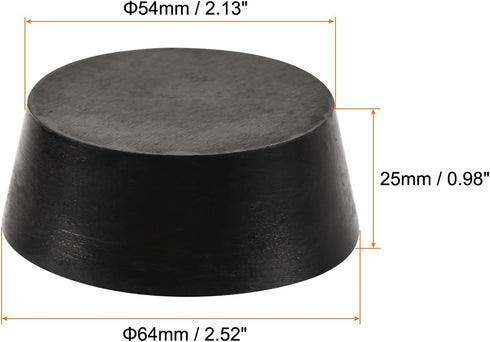 MECCANIXITY Rubber Tapered Plug 54mm to 64mm Solid Test Tubes Bungs Stopper Black for Lab Home 5 Pieces...