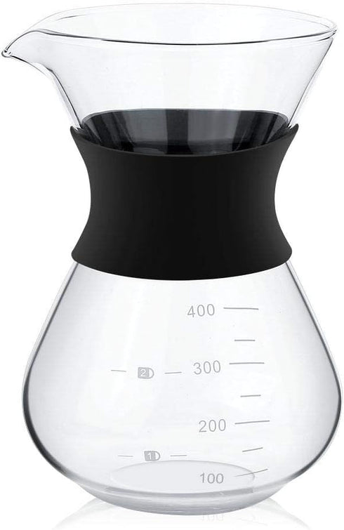 Yosoo Elegant Hand Pour Over Coffee Maker Set,Reusable Manual Drip Filter Coffee Dripper Pot Glass Carafe & Permanent Stainless Steel Filter...