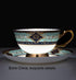 YBK Tech Euro Style Bone China Cup& Saucer Set, Ceramic Tea Coffee Cup for Home Kitchen Wedding (Royal Pattern- Sky Blue)...