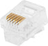 Monoprice 6P6C RJ12 Modular Plugs - For Flat Solid/Stranded Cable, 1u, 2 Prongs, 50 Pack, Clear...