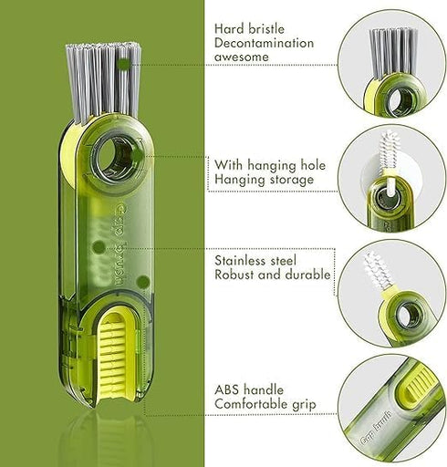 3 in 1 Cup Lid Gap Cleaning Brush, Bottle lid Cleaning Brush, Tiny Bottle Cup Lid Straw Cleaner Tools Home Kitchen Cleaning Tools Multi-Functional...