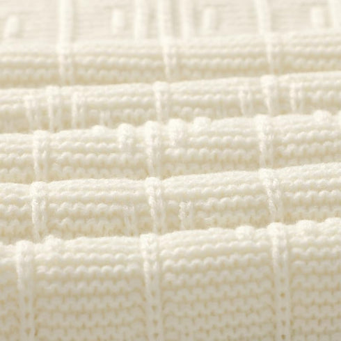 Baby Blanket Cozy Knit Soft Neutral Swaddling Receiving Baby Blankets for Boys Girls Newborn Infant Toddler White 40 x 30 inches...