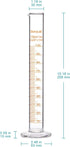 StonyLab 2-Pack 100ml Borosilicate Glass Graduated Cylinder Measuring Cylinder...