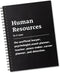 Human Resources Definition 160 Blank Pages Spiral Notebook, Funny Notebook Gift for Human Resources HR Manager, HR Appreciation Gift, Recruiter Gi...