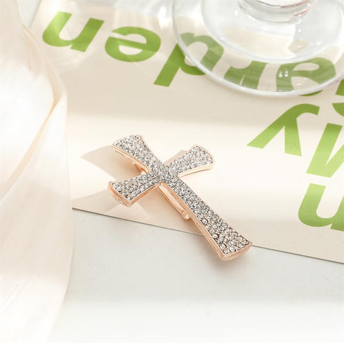 Rhinestone Cross Brooch Pin for Women Girls Crystal Christian Cross Star Brooches Lapel Pin Sparkling Religious Unisex Faith Lightweight Dress Acc...