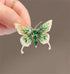 Vintage Rhinestone Butterfly Brooch Emerald Insect Brooch Crystal Butterfly Elegant Lapel Pin Dress Accessory Wedding Birthday Jewelry Gift...
