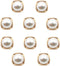 10pcs Round Pearl Buttons with Shank for Sewing Gold Button Crafts for Clothes Shirts Suits Coats Sweaters Wedding Dress Clothing Decorations (Squ...