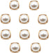 10pcs Round Pearl Buttons with Shank for Sewing Gold Button Crafts for Clothes Shirts Suits Coats Sweaters Wedding Dress Clothing Decorations (Squ...