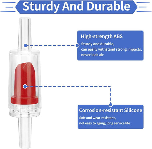 Aquarium Air Pump Check Valve 12PCS Fish Tank One Way Non-Return Check Valve Air Pump Accessories for 3/16 Inch Airline Tubing...