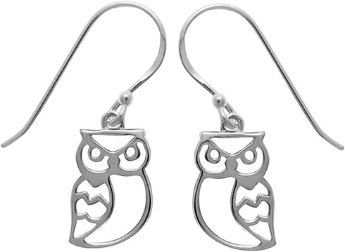 Boma Jewelry Sterling Silver Open Owl Dangle Earrings...