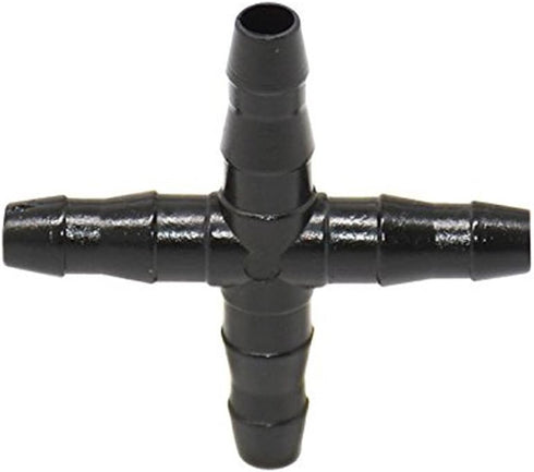 50 PCS 1/4 Inch Barbed Cross Connector 4 Way Garden Watering Cross connecter Fit 4mm/7mm Tube for Flower Bed, Vegetable Garden, Home & Garden...