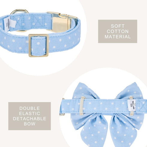 Adjustable Pet Bow Tie and Dog Collar for Lady Small Medium Large Dogs, Puppy Collar with Bowtie, Cute Lady Bow and Dog Collars - Comfort Soft Cot...