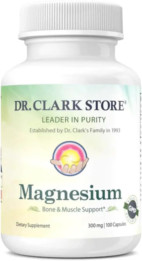 Dr. Clark Magnesium Oxide Supplement, 300mg, 100 Gelatin Capsules...