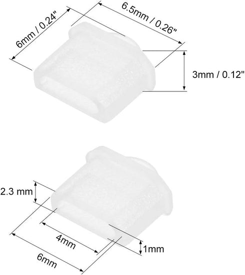 uxcell 20pcs Micro Silicone Protectors Male Port Anti Dust Cap Cover Clear...