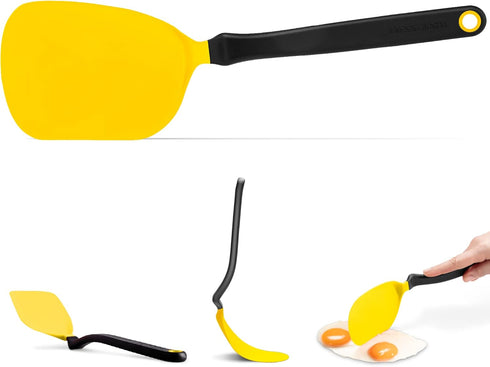 Dreamfarm Chopula Non-Stick-Safe Super-Flexible Sit-Up Spatula with Strong Flat Edge to Separate Food - 12" Yellow...