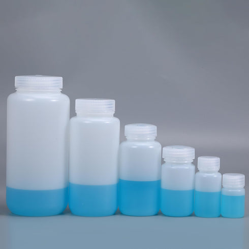 8.4 oz Wide Mouth Lab Reagent Bottle, Laboratory Grade Chemical Container, Sealed Leak-proof Translucent HDPE Bottle, Pill Bottle, Water Sample Bo...