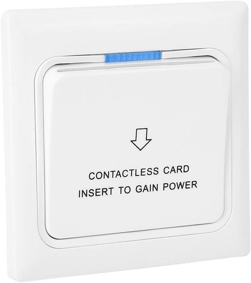 Power Card Sensor Hotel Power Card, Hotel Energy Saving Switch Light Switch Key Plate Extender 3.4x3.4in 100 Times Aging Tests Qualified White For...