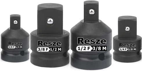 4PCS Impact Socket Adapter and Reducer Set,1/2"to 3/8" & 3/8"to 1/2"& 3/8"to 1/4"& 1/4"to 3/8"Drive Socket Adapter Set, Square Adapter Breaker Bar...