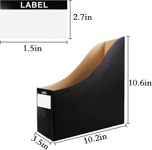 Magazine Holde, Magazine File Holder for Home, Office, Desk, 10.6'' H×10.2'' L ×3.5''W Magazine Storage Box (Black, 6 Pack)...