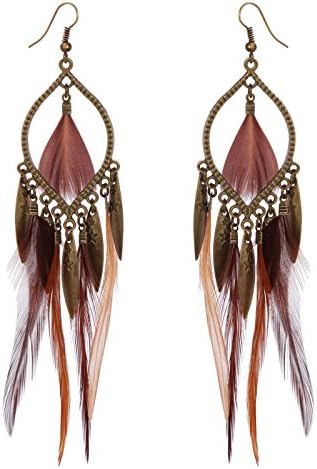 FXmimior Fashion Women Vintage Bohe Feather Earrings for Christmas Xmas Jewelry Women...