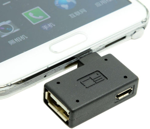 chenyang Micro USB OTG Power Adapter 2 in 1 Micro USB Male to USB 2.0 Female 90 Degree Right Angled Connector Adapter...