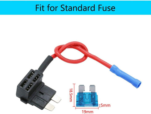 ESUPPORT 12V 24V Standard Add A Circuit Fuse Tap Piggy Back Blade Holder Plug Socket Car Pack of 5...