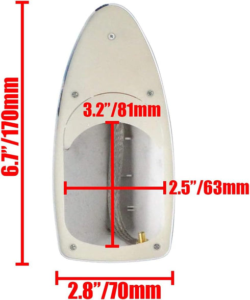 Modengzhe Shark Fin Antenna Cover Replacement Car Roof Decorative Antenna Cap, Black ABS Material (6.7in x 2.8in Base)...