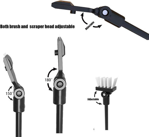 FZONE New Aluminum Magnesium Alloy Scraper Cleaner, Clean Brush with 10 Stainless Steel Blade for Aquarium Fish Plant Reef Tank Glass Cleaning Rot...
