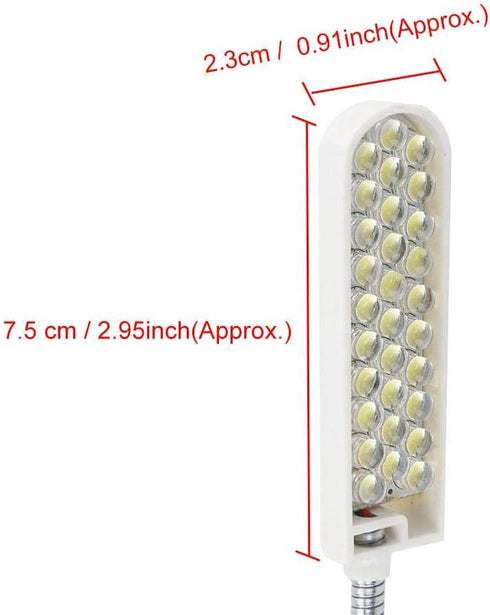 Fdit 30LED 2W Sewing Machine Light Working Lamp with Magnetic Base Switch Daylight LED Clamp Light Desk Lamp Multifunctional Flexible Lamp(US-Plug...