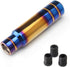 Aluminum Weighted Shift knobs, Universal Burnt Blue Long Shift knob Automatic Manual Vehicles Lever Cover Head Shift Knobs 5 Inch with 3 Threaded ...