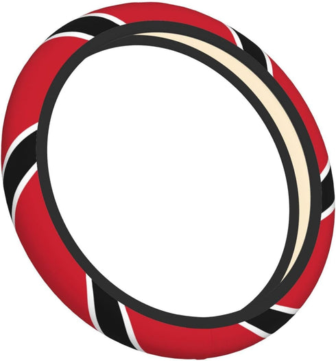 Trinidad and Tobago Flag Steering Wheel Covers,Anti Slip Sweat Absorption Elasticity Car Accessories Steering Wheel Protector Universal 15 Inch fo...