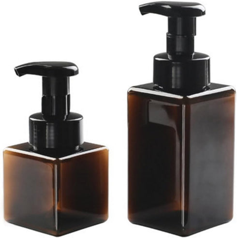 Foaming Soap Dispensers Pump-Bottles for Kitchen, Bathroom Countertop and Vanities 250 ml(8.5 oz) +450 ml (15.1oz) Pack of 2 (borwn)...