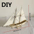 DIY Hobby Wooden Ship, 1:100 Scale Wooden Wood Sailboat Ship Kits Home DIY Model Home Decoration Boat Gift Toy Assembly Model Boat Kits Sailing Bo...