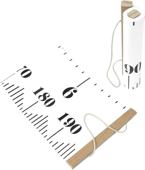 Hanging Growth Chart, Height Measure Ruler Roll Up Wooden Canvas Growth Ruler for Kids Baby Birthday Gift,White,A1...